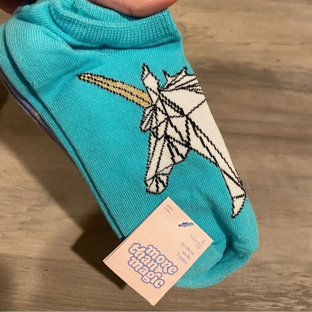 Unicorn socks size 3-10 multi pack 7 pairs‎